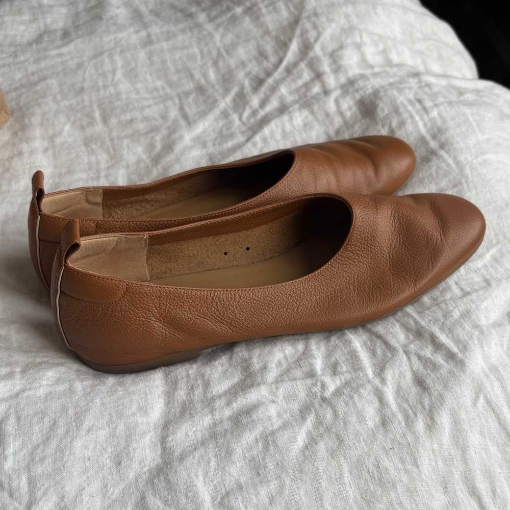 Everlane Chestnut Brown Italian Leather Women's Flats